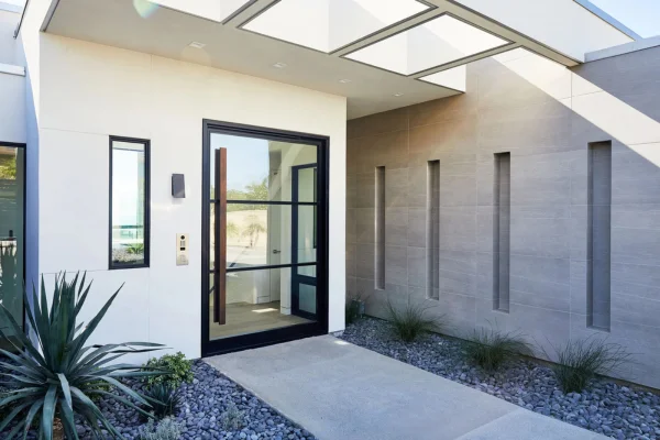 Modern Front Entry Pivot Door Installation Design in Denver CO - The Install Company