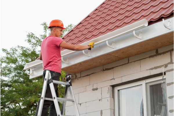Roofing Contractor Installing Heavy Duty Gutter in Denver CO - The Install Company