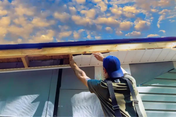 Roofing Contractor Installing Ventilated Fascia in Denver CO